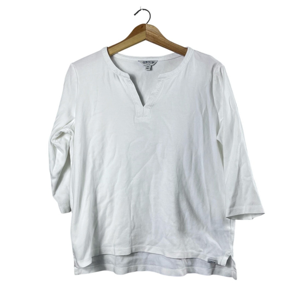 Women's White Long Sleeve Orvis Blouse M